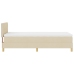 Cama con Somier y Colchón Crema 90x200 cm Tela