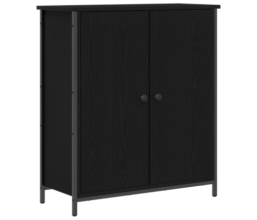 Aparador  Roble Negro 70x30x80 cm Madera Ingenierizada y Acero