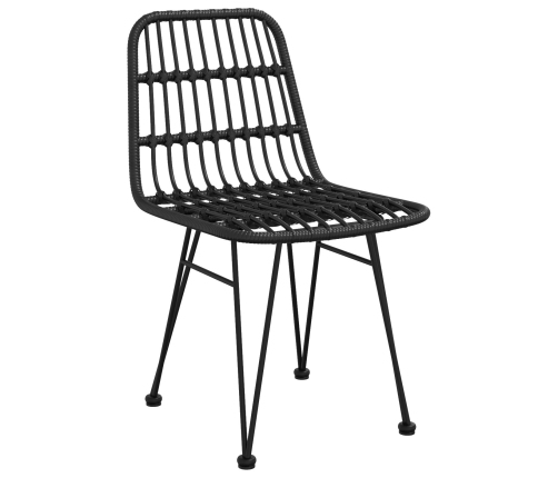 Conjunto de Comedor de Jardín de 3 Piezas  Ratán Poli Negro