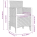 Silla de Jardín  Set de 2 Marrón Ratán Estándar Duradero