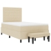Cama Box Spring con Colchón y Banco Crema 120x200 cm Tela