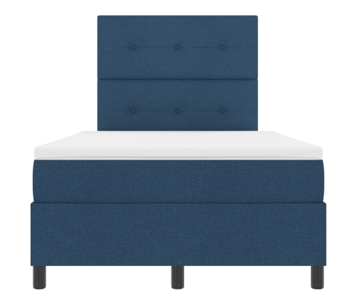 Cama con base de resortes  azul 120x200 cm tela