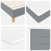 Cama Box Spring con Colchón y Luz LED Gris Claro 120x200 cm Tela