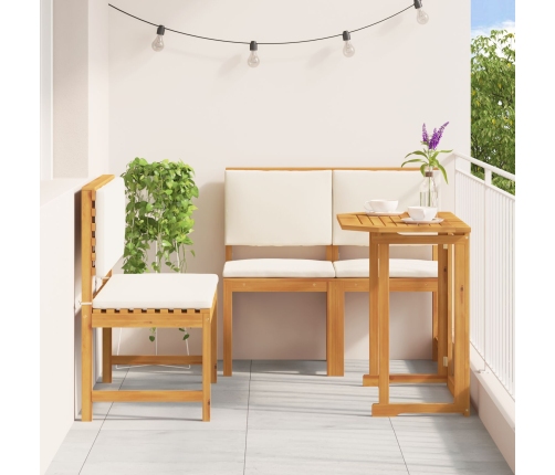 Conjunto de Comedor de Jardín de 4 Piezas de Madera Sólida de Acacia