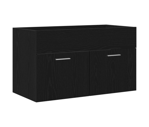 Mueble de baño  Negro Roble 90x38,5x46 cm Madera elaborada