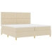 Cama con Box Spring y Colchón Crema 200x200 cm Tela