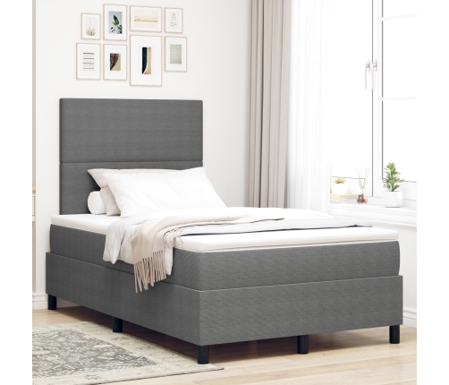 Cama con Somier  con Colchón Gris Claro 120x200 cm Tela de Corduroy