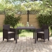 Juego de Comedor de Jardín Set de 3 Marrón Oscuro Polipropileno