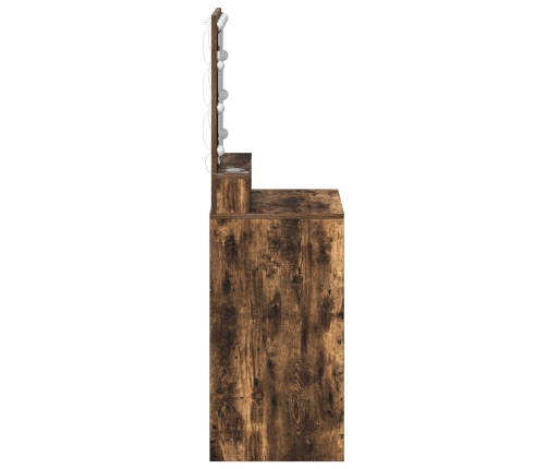 Mesa de tocador  con luces LED en roble ahumado 50x41x135 cm