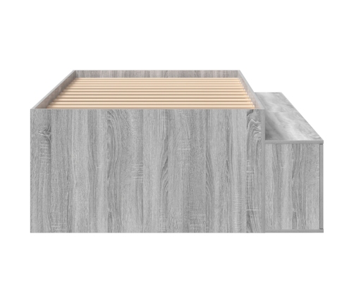 Estructura de cama de almacenamiento gris sonoma 75x190 cm