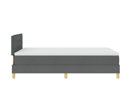 Base de Cama con Colchón Gris Oscuro 120x200 cm Tela