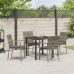 Conjunto de Comedor de Jardín  5 Piezas con Cojines Gris Poliratán