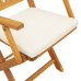Sillas de jardín plegables  con cojín blanco 2pcs de madera de acacia maciza