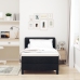 Cama Box Spring de  con Colchón Negro 100x200 cm de Tela