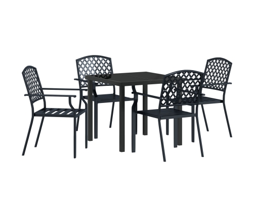 Juego de Comedor de 5 Piezas de Acero Antracita