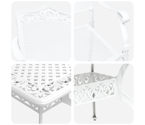Juego de 4 Blanco Aluminio fundido Grande Inlays decorativos