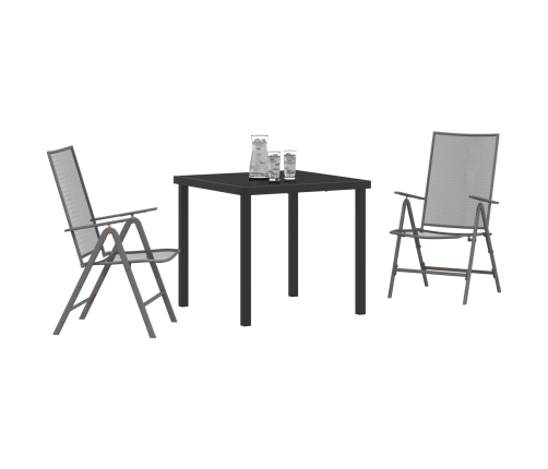 Conjunto de Comedor de Jardín de 3 Piezas  Acero Antracita