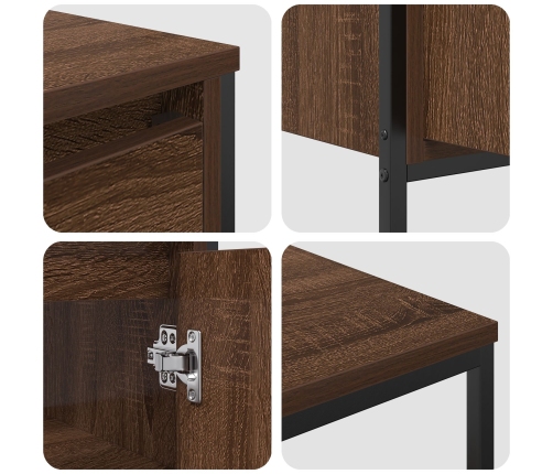 Conjunto de Muebles de Baño  de 3 Piezas en Madera Elaborada de Roble Marrón