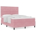 Cama Box Spring  con colchón Rosa 140x190 cm Terciopelo