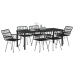 Conjunto de Comedor de Jardín  de 7 Piezas Negro Poliratán