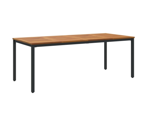 Set de Comedor de Jardín  Set de 7 Negro y Marrón Metal y Madera