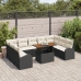Conjunto de Comedor de Jardín  de 10 Piezas con Cojines Negro Ratán Poli Acacia