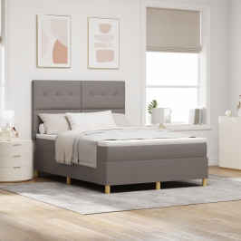 Cama Tapizada  con Colchón Taupe 140x190 cm Tela