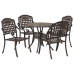 Juego de Comedor para Jardín de 5 Piezas de  en Aluminio Fundido Bronce