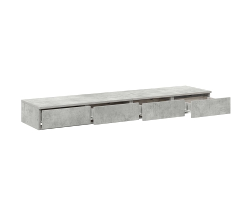 Mesa de Noche Gris Concreto Madera Elaborada 150 x 36.5 x 16.5 cm