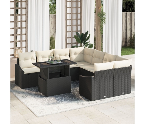 Conjunto de Sofás de Jardín  Conjunto de 9 Beige, Marrón
