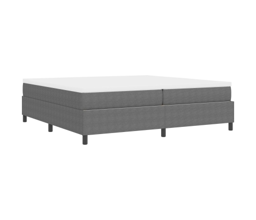 Cama con Base de Muelles de  Gris 200x200 cm Tela de Sarga