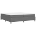 Cama con Base de Muelles de  Gris 200x200 cm Tela de Sarga