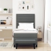Cama Box Spring  con Colchón y Banco Gris Oscuro 90x200 cm Tela