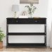 Mesa Consola  Negro Roble 100x28x75 cm Madera Elaborada y Acero