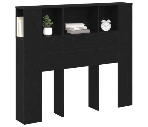 Cabecero de  Armario Negro Roble 120x19x104,5 cm Madera elaborada