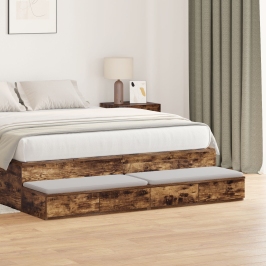 Mesa de Noche  Roble Ahumado Madera Durable 160 x 36.5 x 16.5 cm