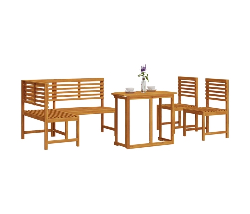 Juego de Comedor de Jardín de 4 Piezas - Madera Sólida de Acacia