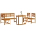 Juego de Comedor de Jardín de 4 Piezas - Madera Sólida de Acacia