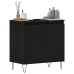 Gabinete de lavabo para baño  Negro Roble 58x33x60 cm Madera elaborada