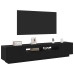 mueble para TV  con luces LED en roble negro, 200x35x40 cm, madera de calidad