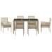 Conjunto de Comedor de Jardín de 7 Piezas con Cojines Beige de Poliratán