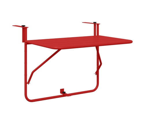 Mesa de balcón plegable  roja 60x40 cm de acero