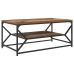 Mesa de café con estante de madera envejecida 90x50x40 cm, hecha de madera