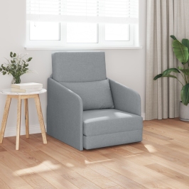 Sofá cama  2 en 1 gris claro 65x80x83 cm tela