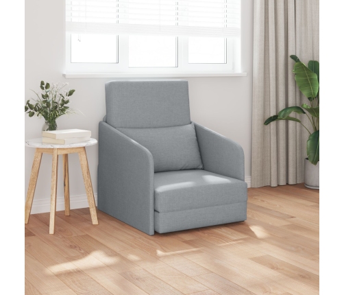 Sofá cama  2 en 1 gris claro 65x80x83 cm tela