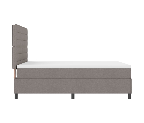 Cama con Box Spring  y colchón taupe 140x190 cm tela