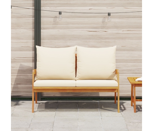 Banco de Jardín con Cojines 115x65x71 cm Madera Sólida de Acacia
