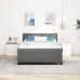 Cama con Base de Muelles  con Colchón Gris Claro 140x200 cm Tela de Pana