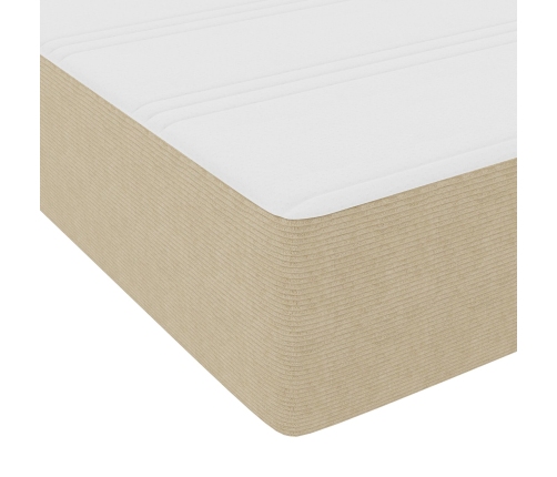 Cama con Base Spring  con Colchón Verde Claro Gris Super King Tela de Corduroy