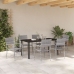 Juego de 7 Comedor de Jardín Gris Poliratán